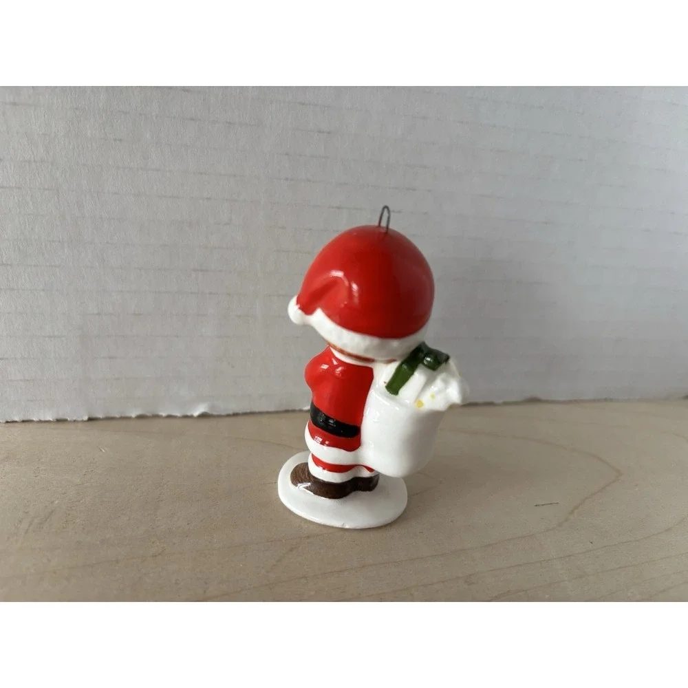 Vtg Joan Walsh Anglund Christmas Ornament Santa Boy with Toy Sack 1981